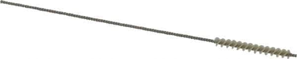 Made in USA - 0.117" Diam Helical Nylon Tube Brush - 0.008" Filament Diam, 1" Brush Length, 4" OAL, 0.043" Diam Stainless Steel Shank - Exact Tool & Supply