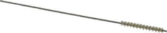 Made in USA - 0.117" Diam Helical Nylon Tube Brush - 0.008" Filament Diam, 1" Brush Length, 4" OAL, 0.043" Diam Stainless Steel Shank - Exact Tool & Supply
