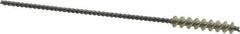 Made in USA - 5mm Diam Helical Nylon Tube Brush - 0.008" Filament Diam, 1" Brush Length, 4" OAL, 0.085" Diam Galvanized Steel Shank - Exact Tool & Supply