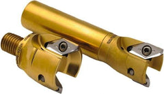Seco - 1" Cutting Diam, 1" Shank Diam, Straight Shank Indexable Copy End Mill - 2 Inserts, VPGX 2206..E.-E10 Insert, R217.97 Toolholder, Through Coolant - Exact Tool & Supply