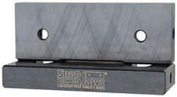 Snap Jaws - 4" Wide x 1.155" High x 0.55" Thick, Flat/No Step Vise Jaw - Hard, Steel, Fixed Jaw, Compatible with 4" Vises - Exact Tool & Supply