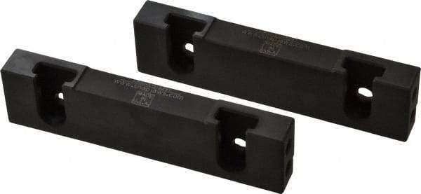 Snap Jaws - 6" Wide x 1.53" High x 0.73" Thick, Step Vise Jaw - Hard, Steel, Fixed Jaw, Compatible with 6" Vises - Exact Tool & Supply