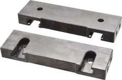 Snap Jaws - 6" Wide x 1-3/4" High x 3/4" Thick, Flat/No Step Vise Jaw - Soft, Steel, Fixed Jaw, Compatible with 6" Vises - Exact Tool & Supply