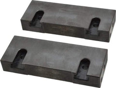 Snap Jaws - 6" Wide x 2-1/4" High x 1" Thick, Flat/No Step Vise Jaw - Soft, Steel, Fixed Jaw, Compatible with 6" Vises - Exact Tool & Supply