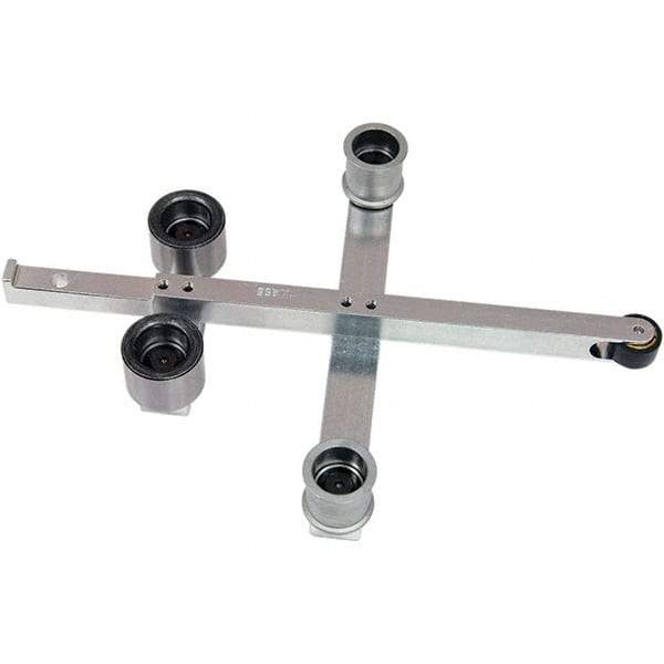 Dynabrade - 3/8" Wide Contact Wheel Assembly Arm - 34" Belt Length x 1/2" Belt Width, Crowned, Rubber, 70" Contact Wheel Diam - Exact Tool & Supply