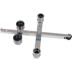 Dynabrade - 3/8" Wide Contact Wheel Assembly Arm - 34" Belt Length x 1/2" Belt Width, Crowned, Rubber, 70" Contact Wheel Diam - Exact Tool & Supply