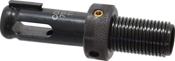 Collis Tool - 5/8-16 Inch Shank Thread, 5/8 Inch Outside Diameter, 1MT Morse Taper Adjustable Adapter Assembly - 1-1/8 Inch Axial Adjustment, 3/8 Inch Projection, 3 Inch Overall Length - Exact Tool & Supply