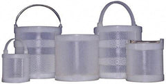 Made in USA - Round Polypropylene Dipping Basket - 1/8" Perforation, 6" Wide - Exact Tool & Supply