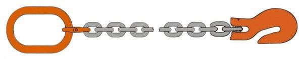 Pewag - 10' Long x 10" Wide, 15,000 Lb Basket Capacity, 15,000 Lb Vertical Capacity, Alloy Steel Web Sling - SOG Chain Sling, 1/2" Diam Chain, Self-Colored, with Grab Hook & Master Link - Exact Tool & Supply