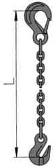Pewag - 10' Long, 17,900 Lb Basket Capacity, 17,900 Lb Vertical Capacity, 1 Ply, Alloy Steel Web Sling - 17,900 Lb Choker Capacity, SSG Chain Sling, 1/2" Diam Chain, Blue, with Grab Hook & Sling Hook - Exact Tool & Supply