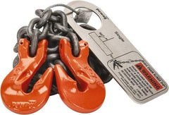 Pewag - 5' Long x 10" Wide, 2,700 Lb Basket Capacity, 2,700 Lb Vertical Capacity, Alloy Steel Web Sling - SGG Chain Sling, 7/32" Diam Chain, Self-Colored, with 2 Grab Hooks - Exact Tool & Supply