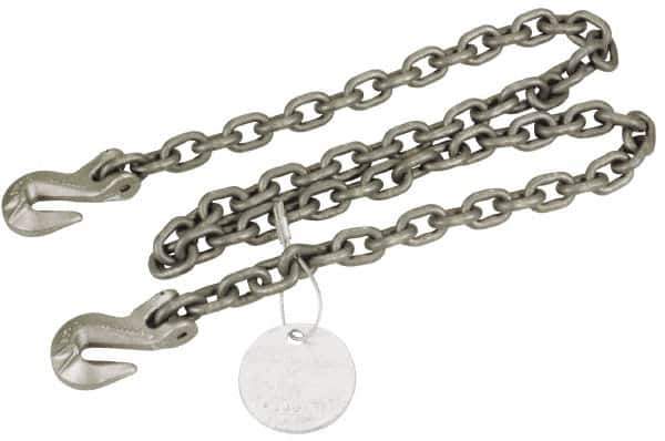 Pewag - 10' Long, 12,000 Lb Basket Capacity, 12,000 Lb Vertical Capacity, Alloy Steel Web Sling - SGG Chain Sling, 1/2" Diam Chain, Silver (Color), with 2 Grab Hooks - Exact Tool & Supply