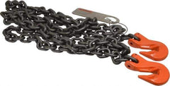 Pewag - 10' Long x 10" Wide, 11,200 Lb Basket Capacity, 4,300 Lb Vertical Capacity, Alloy Steel Web Sling - SGG Chain Sling, 9/32" Diam Chain, Self-Colored, with 2 Grab Hooks - Exact Tool & Supply