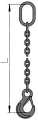 Pewag - 10' Long, 2,100 Lb Basket Capacity, 2,100 Lb Vertical Capacity, Alloy Steel Web Sling - SOS Chain Sling, 7/32" Diam Chain, Silver (Color), with Sling Hook & Master Link - Exact Tool & Supply