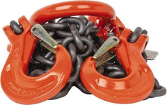 Pewag - 5' Long x 10" Wide, 15,200 Lb Basket Capacity, 15,200 Lb Vertical Capacity, Alloy Steel Web Sling - DOS Chain Sling, 3/8" Diam Chain, Self-Colored, with 2 Sling Hooks & Master Link - Exact Tool & Supply