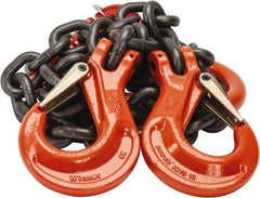 Pewag - 5' Long x 10" Wide, 26,000 Lb Basket Capacity, 26,000 Lb Vertical Capacity, Alloy Steel Web Sling - DOS Chain Sling, 1/2" Diam Chain, Self-Colored, with 2 Sling Hooks & Master Link - Exact Tool & Supply