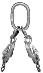 Pewag - 5' Long x 10" Wide, 8,800 Lb Basket Capacity, 8,800 Lb Vertical Capacity, Alloy Steel Web Sling - SOG Chain Sling, 3/8" Diam Chain, Self-Colored, with Grab Hook, Master Link & Shortening Hook - Exact Tool & Supply
