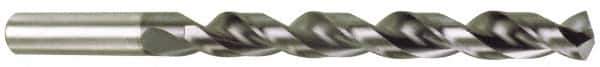 Accupro - 15/64" 130° Cobalt Jobber Drill - TiAlN Finish, Right Hand Cut, Parabolic Flute, Straight Shank, 93mm OAL, Split Point - Exact Tool & Supply
