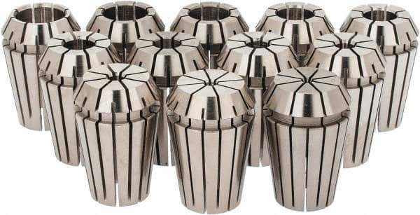 ETM - 12 Piece, 1/16" to 1/2" Capacity, ER Collet Set - Increments of 1mm, Series ER20 - Exact Tool & Supply
