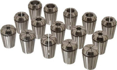ETM - 15 Piece, 1/16" to 5/8" Capacity, ER Collet Set - Increments of 1mm, Series ER25 - Exact Tool & Supply