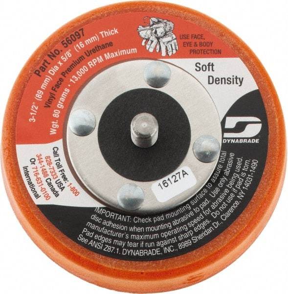 Dynabrade - 3-1/2" Diam Adhesive/PSA Disc Backing Pad - Soft Density, 13,000 RPM - Exact Tool & Supply
