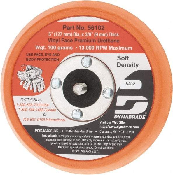 Dynabrade - 5" Diam Adhesive/PSA Disc Backing Pad - Soft Density, 13,000 RPM - Exact Tool & Supply
