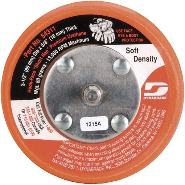 Dynabrade - 3-1/2" Diam Hook & Loop Disc Backing Pad - Soft Density, 13,000 RPM - Exact Tool & Supply