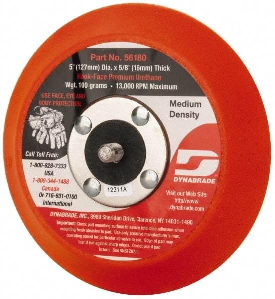 Dynabrade - 5" Diam Hook & Loop Disc Backing Pad - Medium Density, 13,000 RPM - Exact Tool & Supply