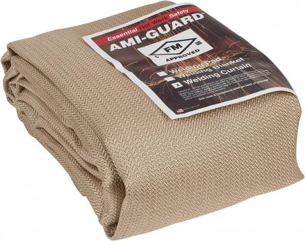 Auburn Mfr - 10' High x 6' Wide x 0.04" Thick Silica Welding Curtain - Tan, Grommet - Exact Tool & Supply