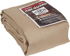 Auburn Mfr - 10' High x 6' Wide x 0.04" Thick Silica Welding Curtain - Tan, Grommet - Exact Tool & Supply