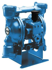 SandPIPER - 1" NPT, Metallic, Air Operated Diaphragm Pump - Santoprene Diaphragm, Stainless Steel Housing - Exact Tool & Supply