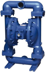 SandPIPER - 2" NPT, Metallic, Air Operated Diaphragm Pump - PTFE Diaphragm, Aluminum Housing - Exact Tool & Supply