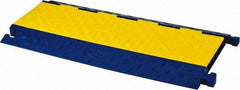 Hubbell Wiring Device-Kellems - 5 Channel, T-Shaped, Drop Over Cable Ramp - 36 Inch Long x 17-1/2 Inch Wide x 1.95 Inch High, Yellow and Blue - Exact Tool & Supply