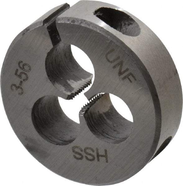 Interstate - #3-56 UNF Thread, 13/16" Outside Diam High Speed Steel Round Die - Right Hand Thread, Adjustable - Exact Tool & Supply