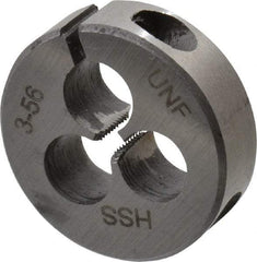 Interstate - #3-56 UNF Thread, 13/16" Outside Diam High Speed Steel Round Die - Right Hand Thread, Adjustable - Exact Tool & Supply