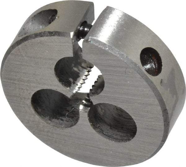 Interstate - #4-36 UNF Thread, 13/16" Outside Diam High Speed Steel Round Die - Right Hand Thread, Adjustable - Exact Tool & Supply