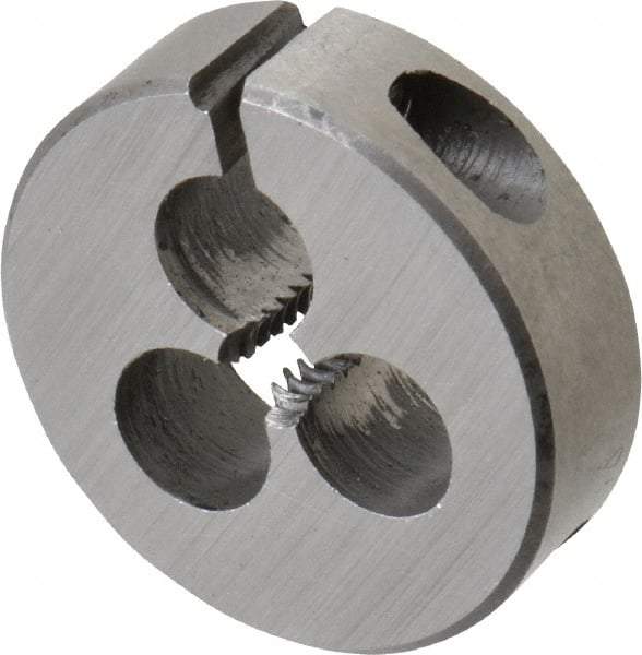 Interstate - #6-32 UNC Thread, 13/16" Outside Diam High Speed Steel Round Die - Right Hand Thread, Adjustable - Exact Tool & Supply
