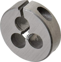 Interstate - #6-32 UNC Thread, 13/16" Outside Diam High Speed Steel Round Die - Right Hand Thread, Adjustable - Exact Tool & Supply