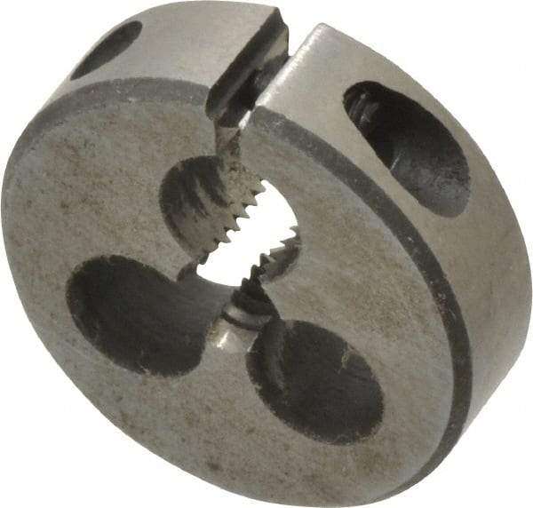 Interstate - #8-32 UNC Thread, 13/16" Outside Diam High Speed Steel Round Die - Right Hand Thread, Adjustable - Exact Tool & Supply