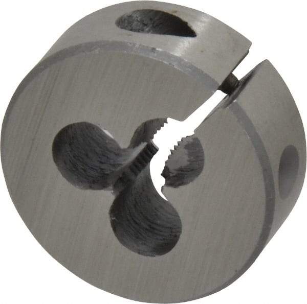 Interstate - #8-32 UNC Thread, 1" Outside Diam High Speed Steel Round Die - Right Hand Thread, Adjustable - Exact Tool & Supply