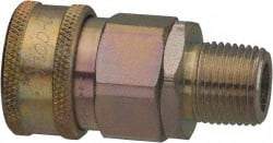 Parker - 3/8 Thread Stainless Steel Hydraulic Hose MPT Fitting - 4,000 psi - Exact Tool & Supply