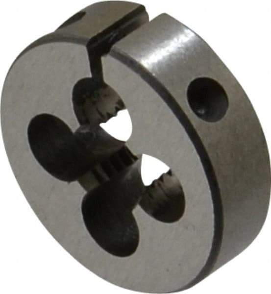 Interstate - 1/4-28 UNF Thread, 13/16" Outside Diam High Speed Steel Round Die - Right Hand Thread, Adjustable - Exact Tool & Supply
