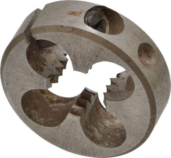 Interstate - 5/16-18 UNC Thread, 13/16" Outside Diam High Speed Steel Round Die - Right Hand Thread, Adjustable - Exact Tool & Supply