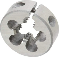 Interstate - 7/16-14 UNC Thread, 1" Outside Diam High Speed Steel Round Die - Right Hand Thread, Adjustable - Exact Tool & Supply