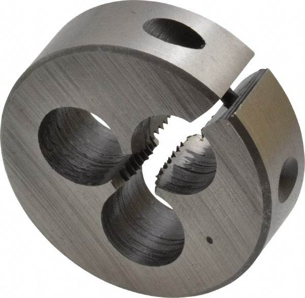 Interstate - 1/4-20 UNC Thread, 1-1/2" Outside Diam High Speed Steel Round Die - Right Hand Thread, Adjustable - Exact Tool & Supply