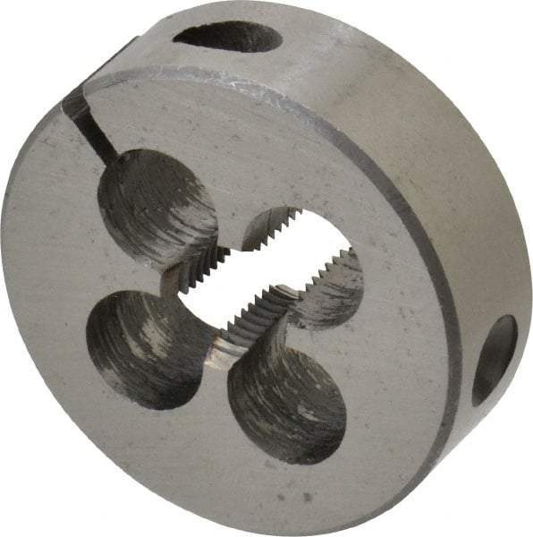 Interstate - 3/8-24 UNF Thread, 1-1/2" Outside Diam High Speed Steel Round Die - Right Hand Thread, Adjustable - Exact Tool & Supply