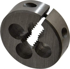Interstate - 7/16-14 UNC Thread, 1-1/2" Outside Diam High Speed Steel Round Die - Right Hand Thread, Adjustable - Exact Tool & Supply