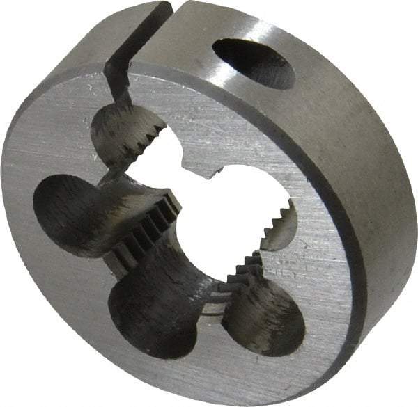 Interstate - 11/16-16 UNF Thread, 1-1/2" Outside Diam High Speed Steel Round Die - Right Hand Thread, Adjustable - Exact Tool & Supply