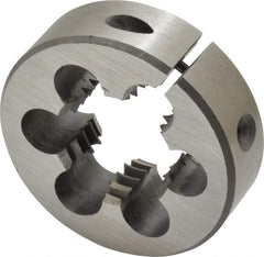 Interstate - 1-8 UNC Thread, 2" Outside Diam High Speed Steel Round Die - Right Hand Thread, Adjustable - Exact Tool & Supply