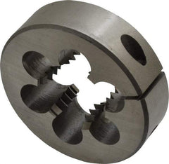 Interstate - 1-1/8 - 7 UNC Thread, 2-1/2" Outside Diam High Speed Steel Round Die - Right Hand Thread, Adjustable - Exact Tool & Supply